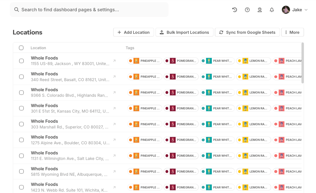 Storepoint dashboard showing easy location management for Shopify store locator