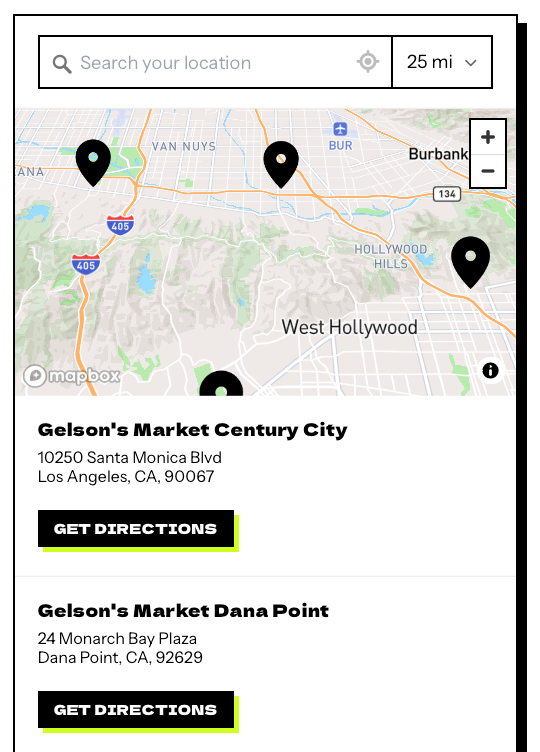 Dirty Is Better mobile where-to-buy locator with retail stockists and directions