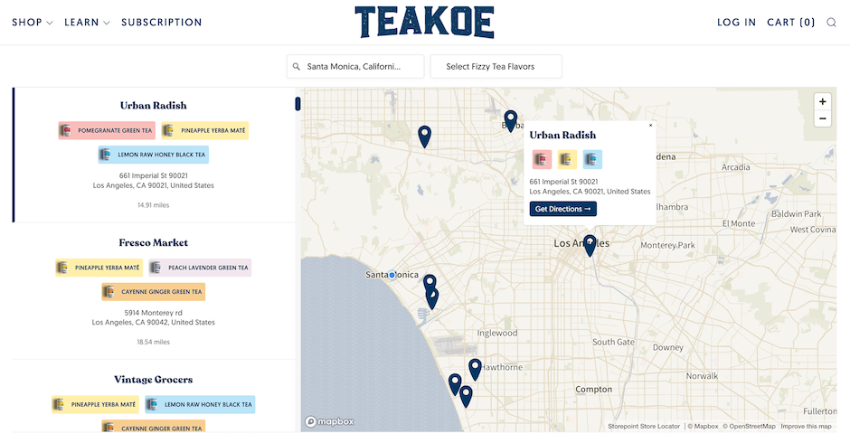 Store locator examples - desktop & mobile examples